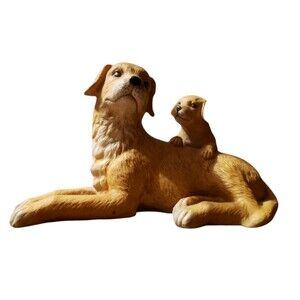 Homco Labrador Retriever Dog with Puppy Figurine 1471